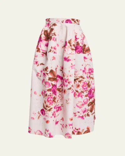 Erdem Floral-print Cotton Midi Skirt