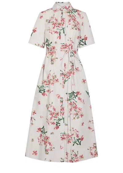 Erdem Floral-print Cotton-poplin Midi Shirt Dress In Multi