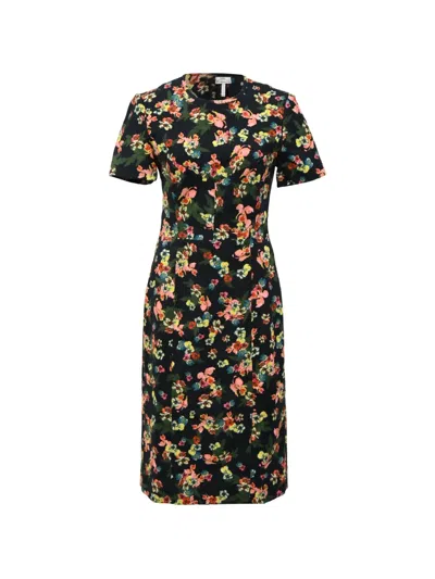 Pre-owned Erdem Floral-print Dress In Black