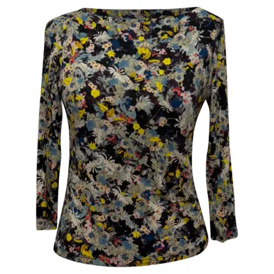 Pre-owned Erdem Floral-print Long Sleeve Blouse In Multicolor Viscose