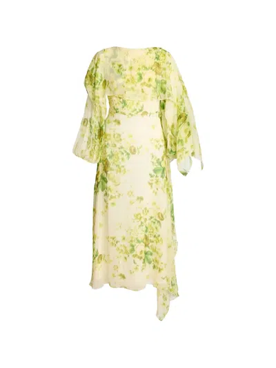 Erdem Floral-print Maxi Dress In Neutral