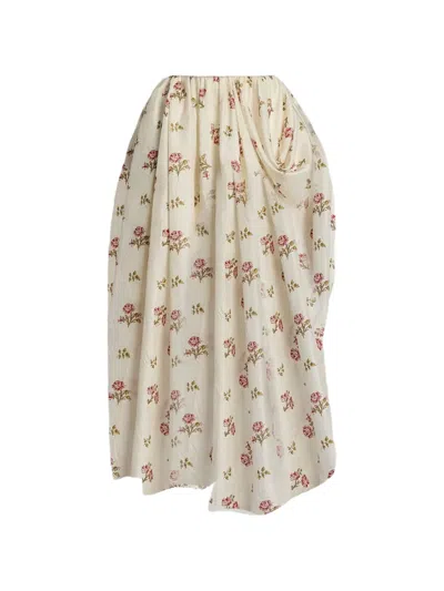 Erdem Floral-print Midi Skirt In Neutral