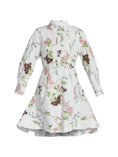 Erdem Floral-print Mini Dress In White