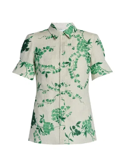 Erdem Floral-print Shirt In Neutral