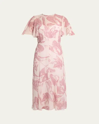 Erdem Floral-print Silk Voile Midi Dress In Green