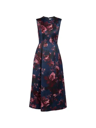 Erdem Floral-print Sleeveless Midi Dress In Blue
