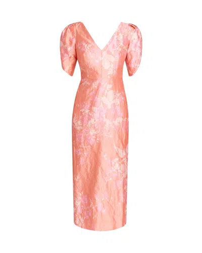 Erdem Floral-print Textured Satin Midi Dress In Animal Print