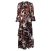 Erdem Florence Ruffled Printed Midi Dress In Multicolor Silk