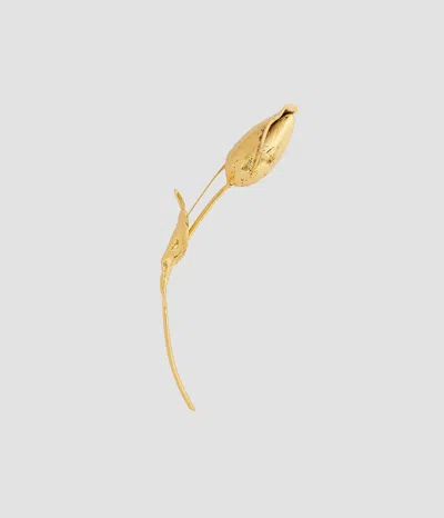 Erdem Flower Bud Brooch In Gold