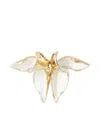 Erdem Flower Button Brooch In Gold