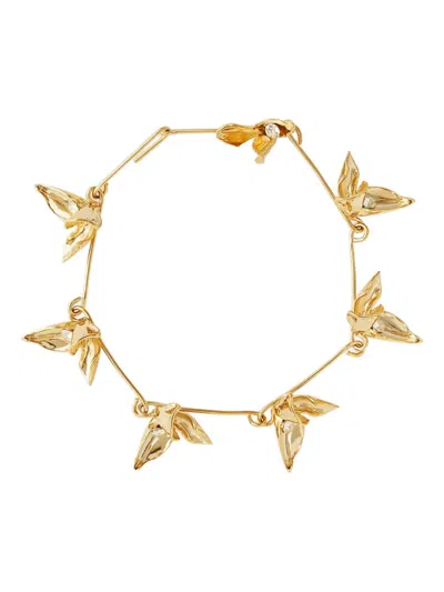 Erdem Flower-embellished Necklace In Gold
