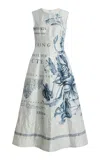 Erdem Flower-printed Midi Dress In White