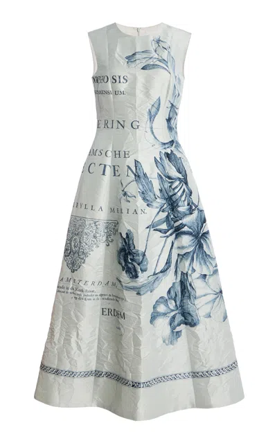 Erdem Flower-printed Midi Dress In White