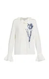 Erdem Flower-printed Silk Blouse