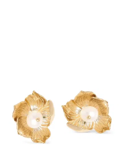 Erdem 플라워 모티프 펄 장식 이어링 In Gold