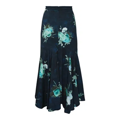 Erdem Fluted Midi Skirt In Multi