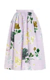 Erdem Floral-print Cotton-blend Midi Skirt In Multi