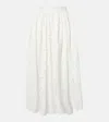 Erdem Gathered Cotton-blend Midi Skirt In White