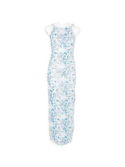 Erdem Gathered Maxi Dress In White
