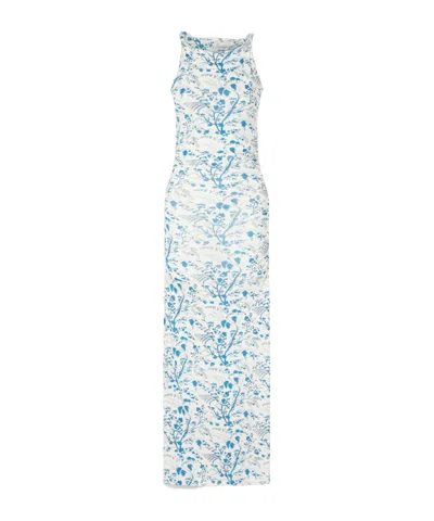 Erdem Knotted Floral-print Jersey Midi Dress In Brown