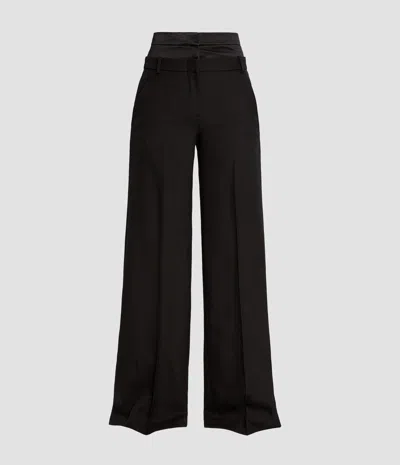 Erdem Grain De Poudre Wide Leg Trouser In Black