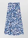 Erdem Pleated Cotton Midi Skirt In Purple