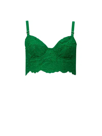 Erdem Green Crop Top With Braces