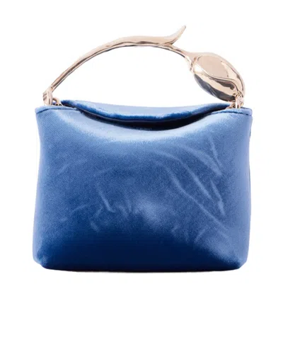 Erdem Handmade Rose-shaped Bag In Blue
