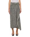 Erdem Draped Herringbone Midi Skirt In Multicolor