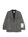 Erdem Herringbone Blazer In Gray