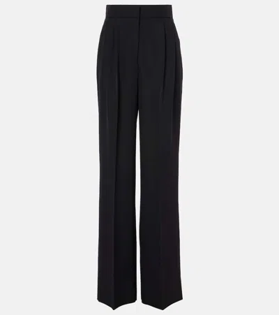 Erdem High-rise Wool Wide-leg Pants In Black