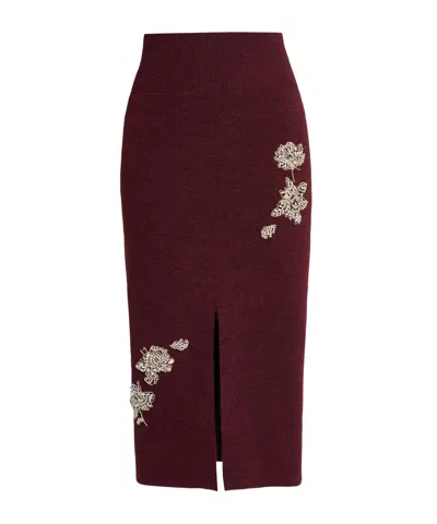 Erdem High Waist Skirt In Burgundy