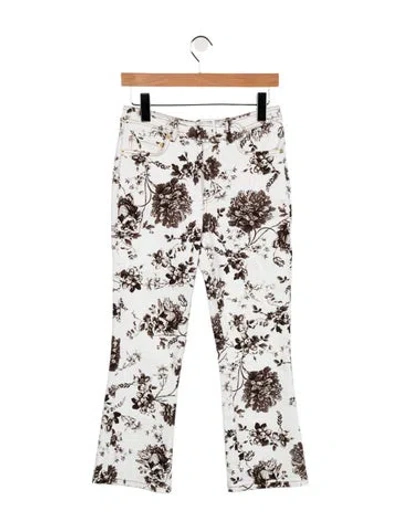 Pre-owned Erdem High-rise Flared Jeans In White