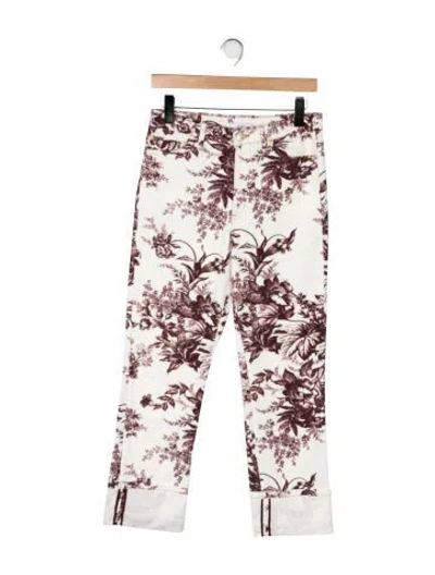 Pre-owned Erdem High-rise Straight Leg Jeans In Multi