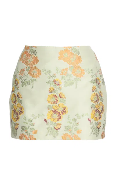 Erdem Hollyhock Jacquard Mini Skirt In Multi