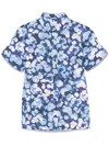 Erdem Buttoned-cuff Sleeves Floral Pattern Cotton Shirt In Blue