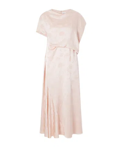 Erdem Floral-jacquard Crepon Midi Dress In Pink