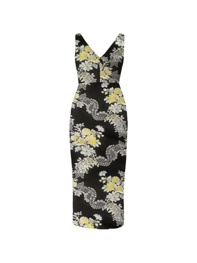 Erdem Jacquard Midi Dress In Black