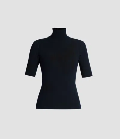 Erdem Jacquard Short Sleeve Knit Top In Black