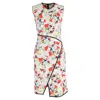 Erdem Josette Knee-length Floral Print Wrap-effect Dress In Multicolor Viscose In Multi