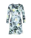 Erdem Judy Floral-print Mini Dress In Blue Polyester In Blue