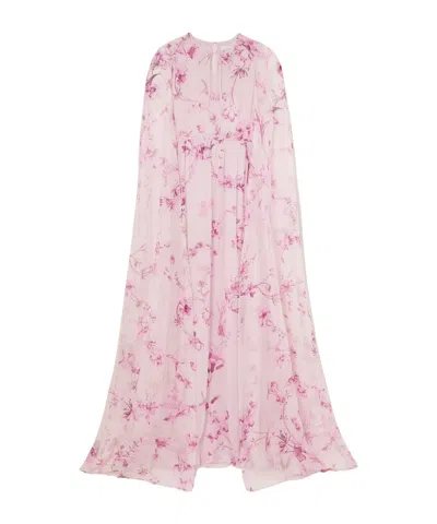 Erdem Kenley Shawl-style Printed Dress In Pink