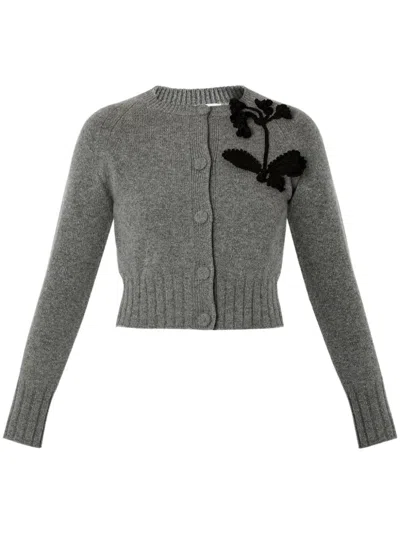 Erdem Klassischer Cropped-cardigan In Grey
