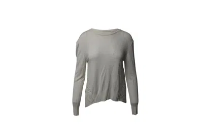 Erdem Knit Longsleeve Blouse With Back Lace Detail In White Silk