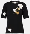 Erdem Embroidered Knit Top In Black