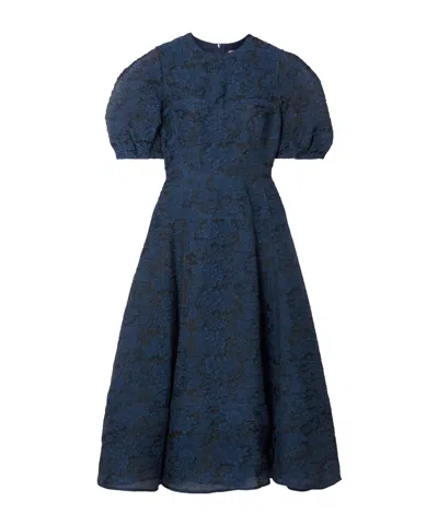 Erdem Kyla Pleated Dress In Blue