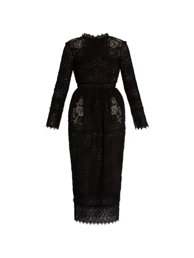 Erdem Lace Beaded Dress In Black