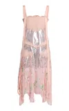 Erdem Lace-detailed Midi Dress In Silver