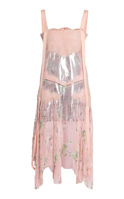 Erdem Lace-detailed Midi Dress In Silver