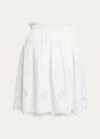 ERDEM LACE-EMBROIDERED GATHERED-WAIST SKIRT